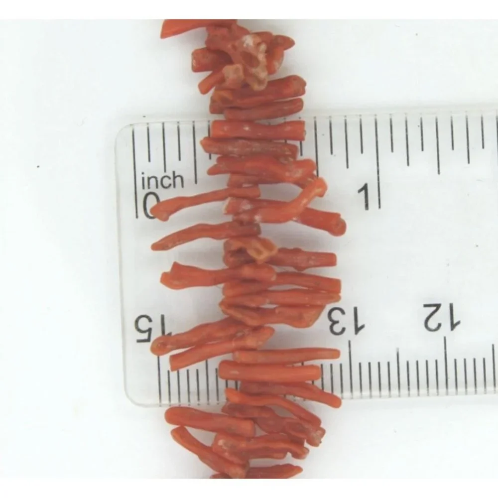 VINTAGE 925 sterling SALMON angel skin branch coral necklace 25 1/2" - Picture 6 of 7